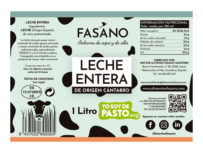 Leche fresca entera de pasto - Imagen 2